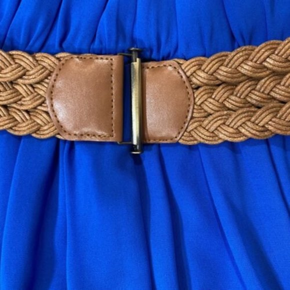 Scoop Neckline Dress W/ Woven/Elastic IN San Francisco Blue Soft - Picture 3 of 10